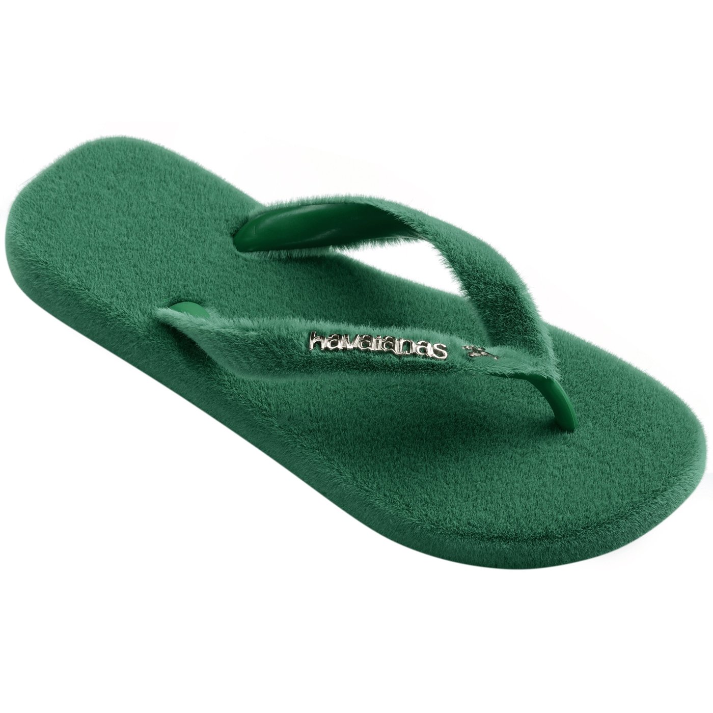 The Havaianas x KidSuper Top Turf Pitch flip-flop covered in green velvet